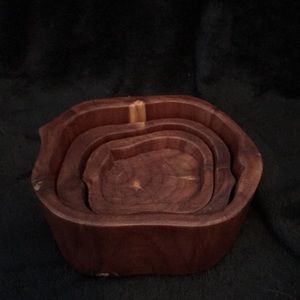 Wooden stackable bowls Wooden nesting bowls Jewelry containers. Ring boxes